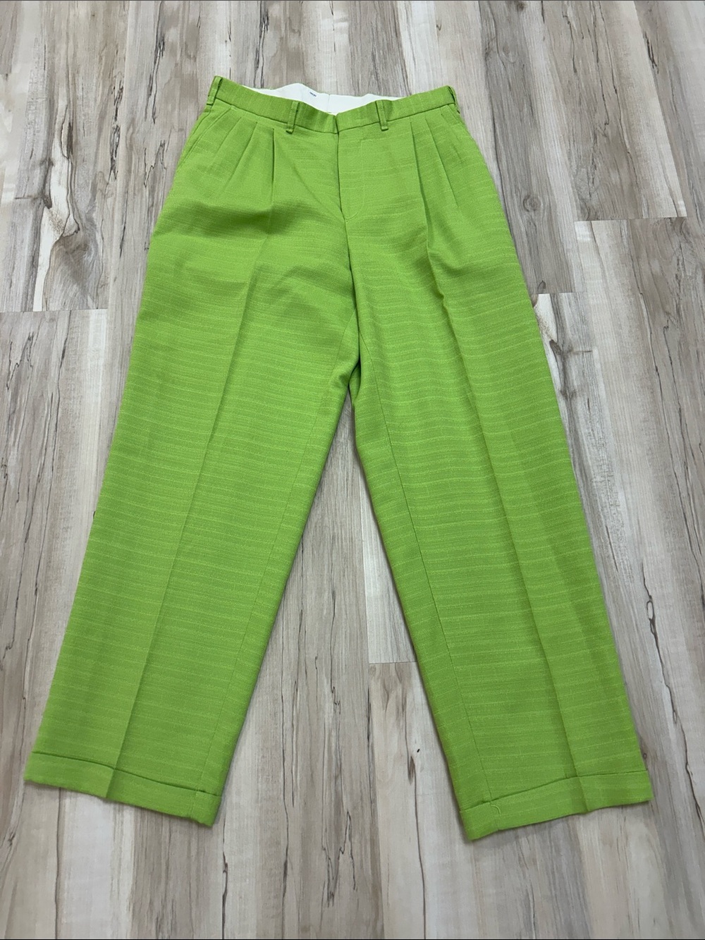 Rodolfo Green Tailored Women's Pants with black turtleneck sweater XL image 3